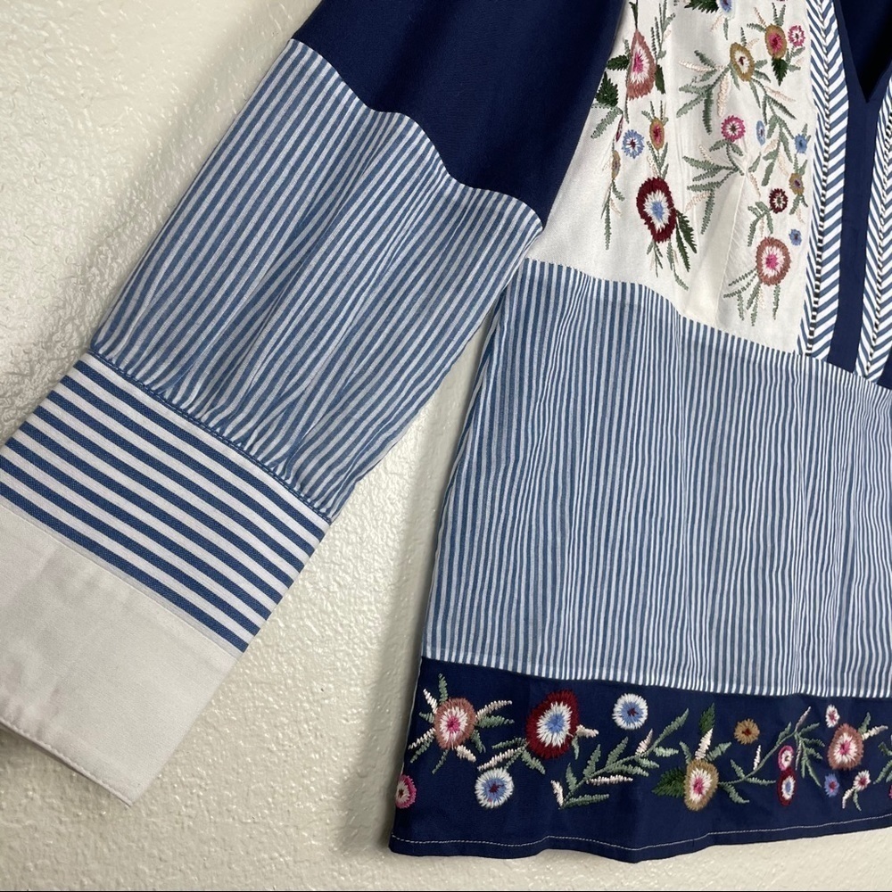 Chicos Patch Work Embroidered Pullover Blouse - image 7